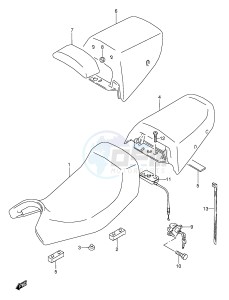 GSX600F (E2) Katana drawing SEAT (MODEL N P R S T)