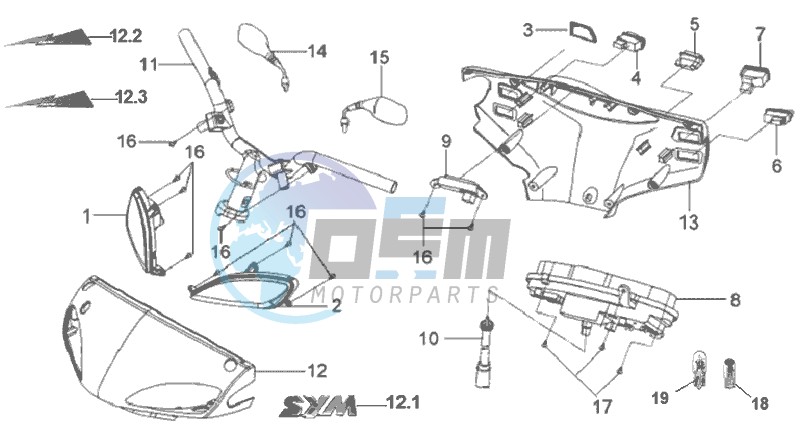 HANDLEBAR / HANDLEBAR COVER / DASHBOARD