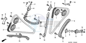 VFR8009 UK - (E / MME) drawing CAM CHAIN/TENSIONER