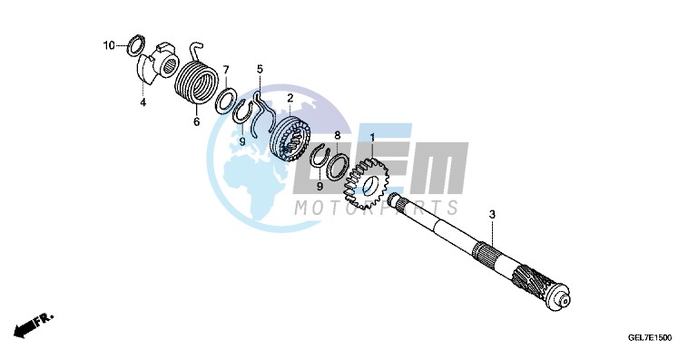 KICK STARTER SPINDLE