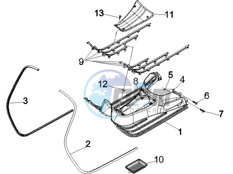 Central cover - Footrests