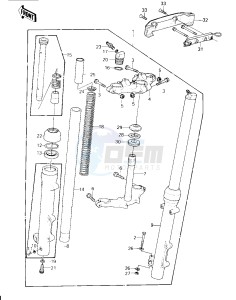 KZ 750 H [LTD] (H1) [LTD] drawing FRONT FORK -- 80 H1- -