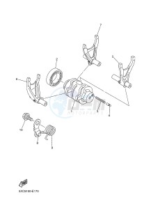 YZ250F (17DH 17DJ 17DK 17DL) drawing SHIFT CAM & FORK