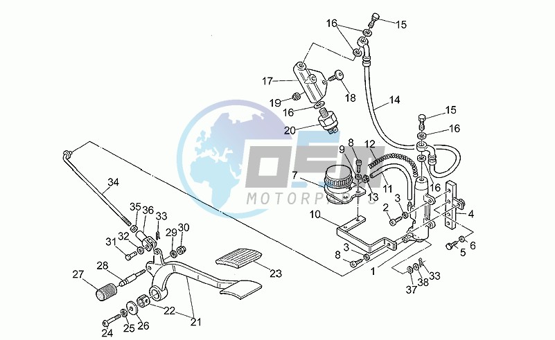 Rear master cylinder