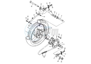 YZF R THUNDER CAT 600 drawing REAR WHEEL