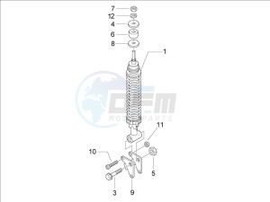 LXV 125 4T E3 drawing Rear suspension - Shock absorber - s