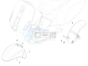 150 Sprint 4T 3V ie (APAC) (AU, CD, EX, JP, RI, TH) drawing Wheel huosing - Mudguard