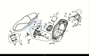 FIDDLE IV 125 (XG12WW-IT) (E5) (M1) drawing SEAT - REAR CARRIER