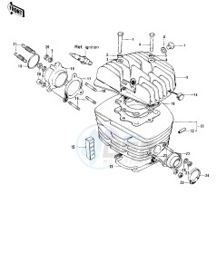 F11 (-A) 250 drawing CYLINDER HEAD_CYLINDER -- 73-75 F11_F11-A_F11-B- -