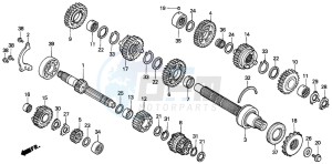 VFR750F drawing TRANSMISSION