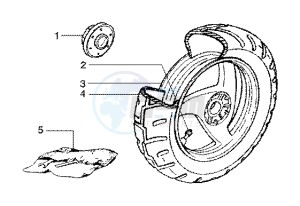 Runner 125 FX 2t drawing Rear wheel (model with rear hub brake)