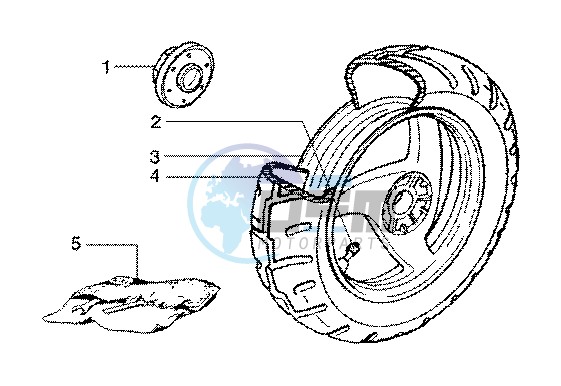 Rear wheel (model with rear hub brake)