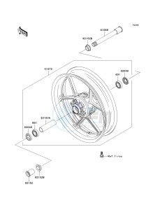 ZX 600 N [ZX-6RR] (N1) N1 drawing FRONT WHEEL