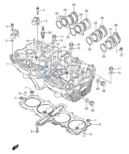 GSF1200 (E2) Bandit drawing CYLINDER HEAD