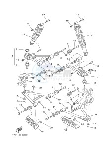 YFM450FWAD YFM45FGPHB GRIZZLY 450 EPS HUNTER (1CTG 1CTH 1CU9) drawing FRONT SUSPENSION & WHEEL