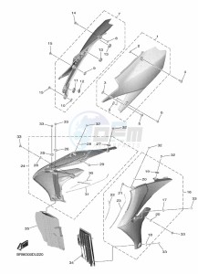 YZ450F (B2WD) drawing SIDE COVER