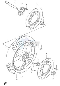 GSF1200 (E2) Bandit drawing FRONT WHEEL (GSF1200SAV SAW SAX SAY)