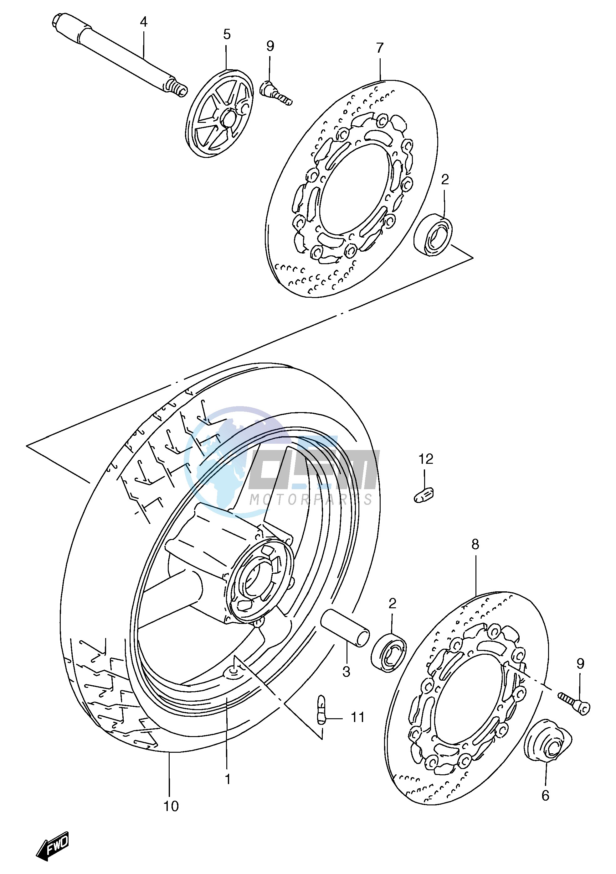 FRONT WHEEL (GSF1200SAV SAW SAX SAY)