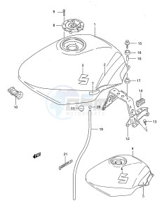 GSX750F (E28) drawing FUEL TANK (MODEL M N)