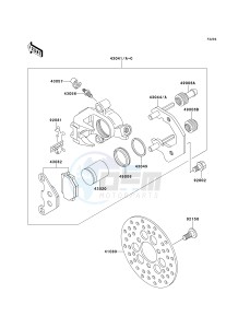 KLF 300 B [BAYOU 300] (B10-B14) [BAYOU 300] drawing FRONT BRAKE