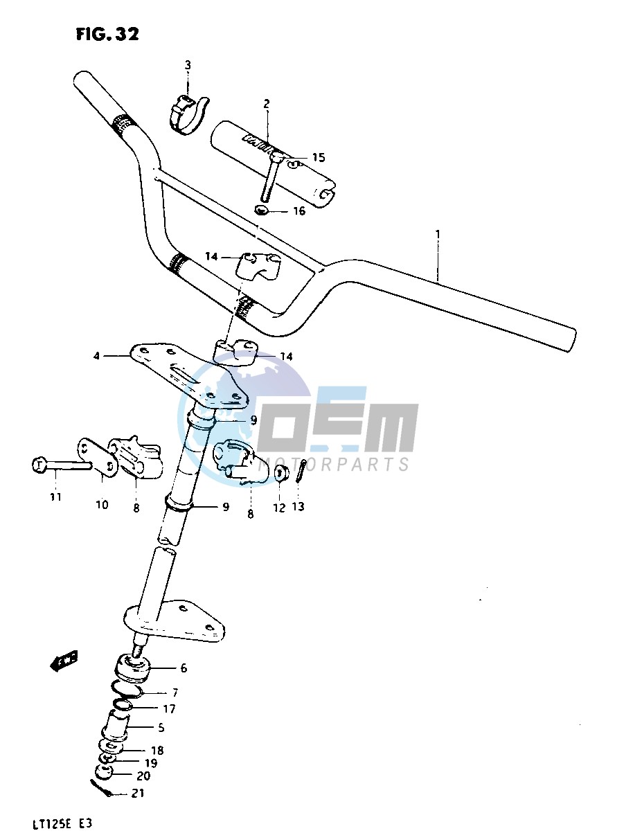 HANDLEBAR - STEERING (MODEL E)