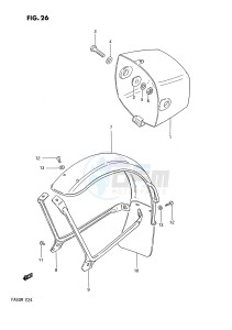 FA50 (E24) drawing HEADLAMP HOUSING - FRONT FENDER