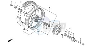 NTV650 drawing FRONT WHEEL