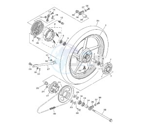 YBR 125 drawing REAR WHEEL