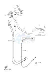 FZ1-S FZ1 FAZER 1000 (1CAM) drawing STEERING HANDLE & CABLE