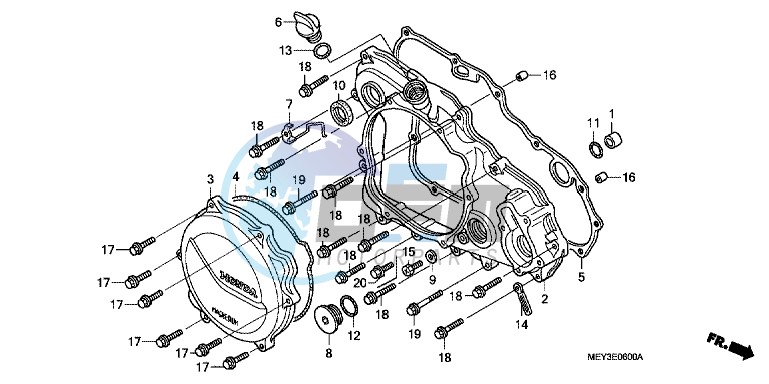 R. CRANKCASE COVER