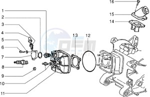 Zip 50 SP drawing Cylinder head - Induction pipe