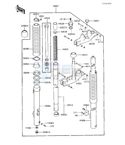 KX 125 B [KX125] (B1-B2) [KX125] drawing FRONT FORK -- KX125-B1- -