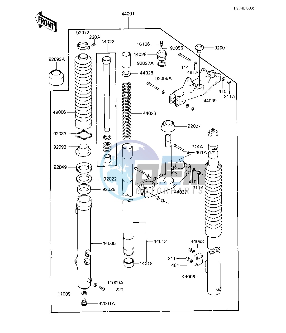 FRONT FORK -- KX125-B1- -