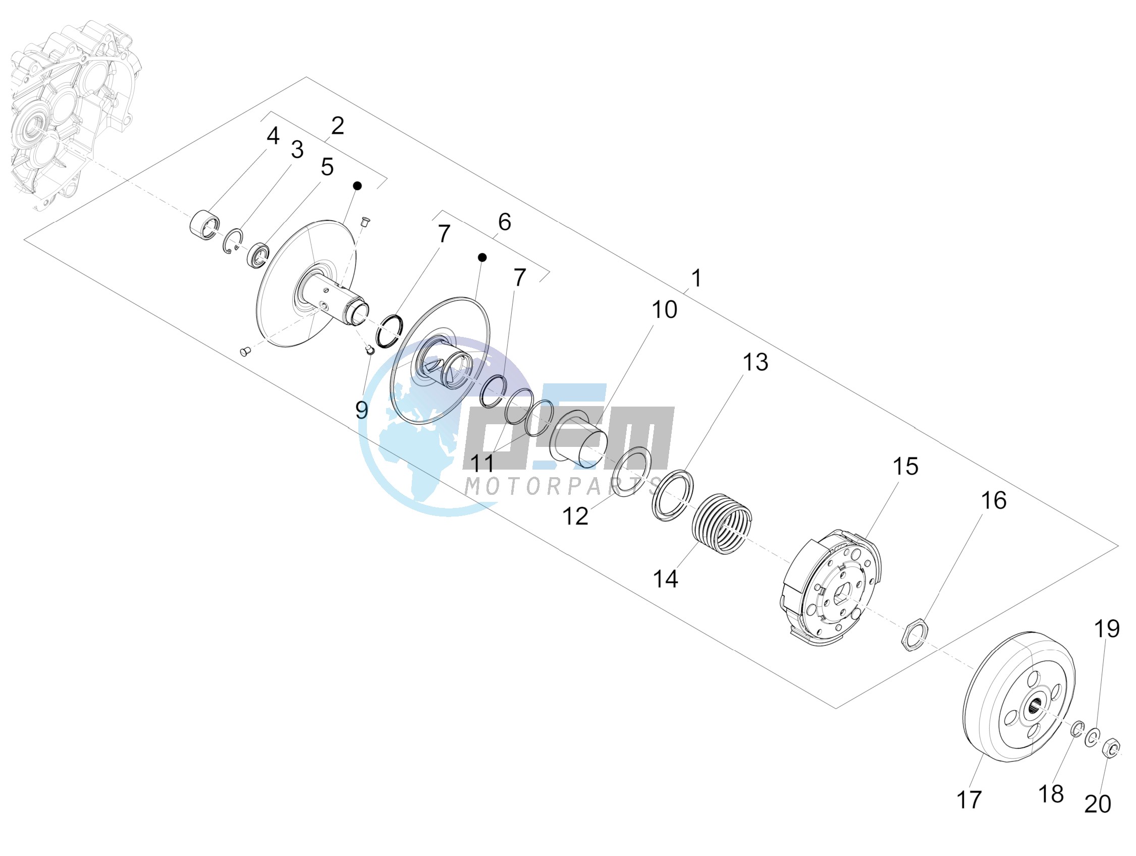 Driven pulley