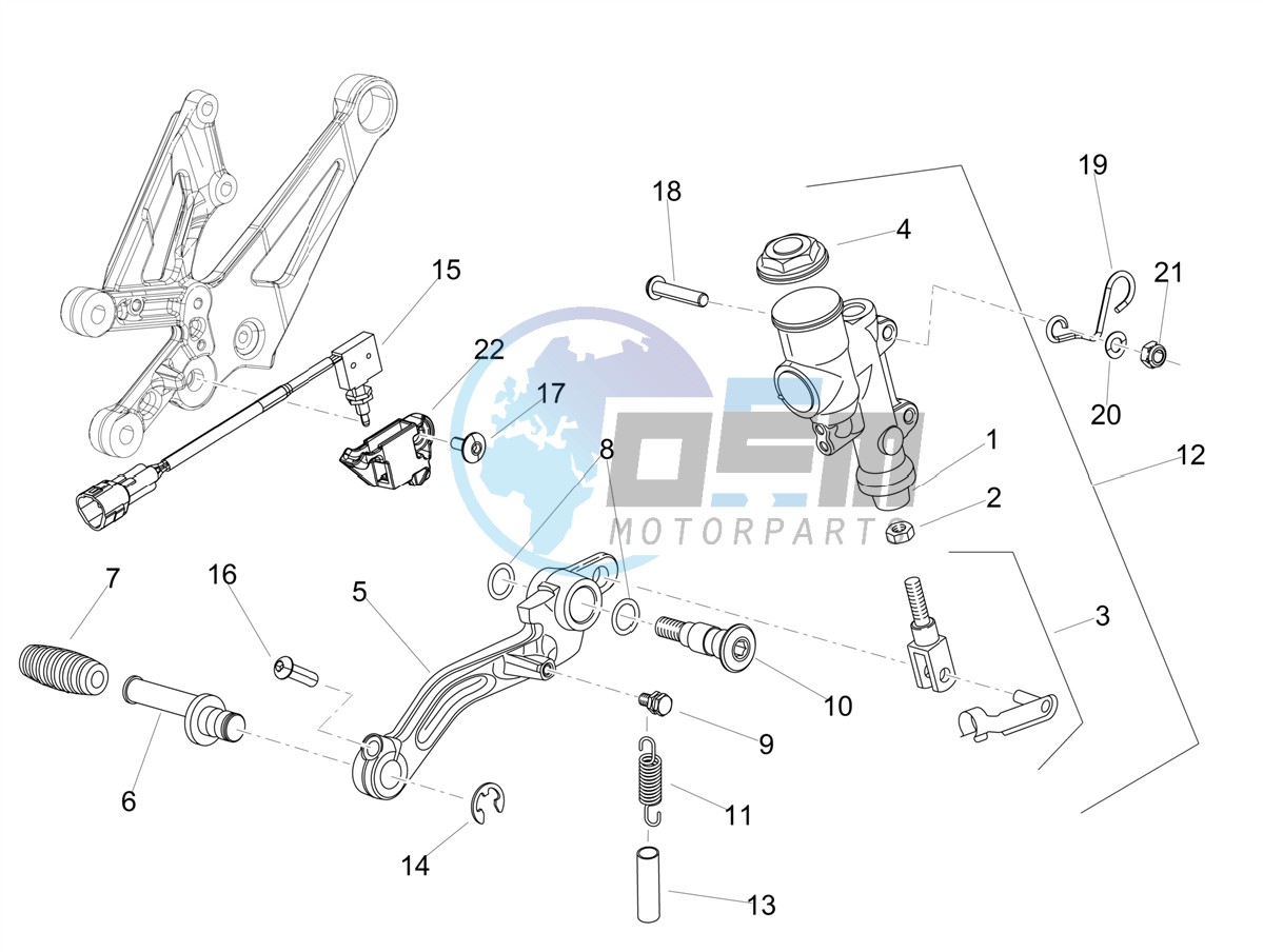 Rear master cylinder