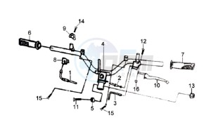 JET 4 50cc drawing HANDLEBAR / BRAKE LEVERS CPL  L/R