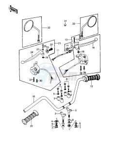 KZ 250 D [KZ250] (D1) [KZ250] drawing HANDLEBAR -- 80 D1- -