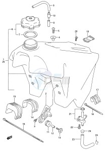 RM250 (E28) drawing FUEL TANK (MODEL S)