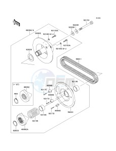 KAF 400 A [MULE 610 4X4] (A6F-AF) A9F drawing DRIVEN CONVERTER_DRIVE BELT