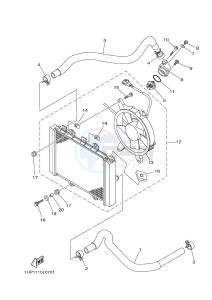 YFM700FWAD YFM7FGPSEB GRIZZLY 700 EPS SPECIAL EDITION (1HPB) drawing RADIATOR & HOSE