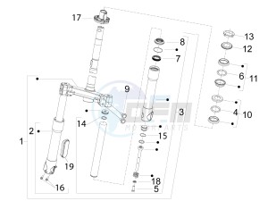 FLY 150 (NAFTA) drawing Fork/steering tube - Steering bearing unit