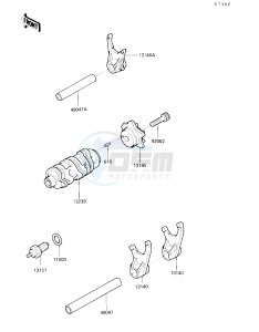 KL 250 D [KLR250] (D7-D9) [KLR250] drawing CHANGE DRUM_SHIFT FORK