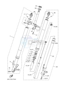 MTM850 MTM-850 XSR900 (B906) drawing FRONT FORK