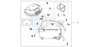 XL1000VA drawing 45L TOP BOX ECLIPSE ORANGE METALLIC