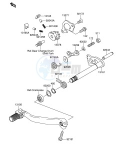 RM-Z250 (E24) drawing GEAR CHANGE MECHANISM