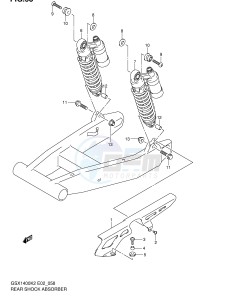 GSX1400 (E2) drawing REAR SHOCK ABSORBER (MODEL K2 K3)