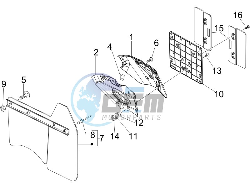 Rear cover - Splash guard