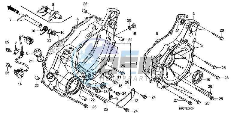 REAR CRANKCASE COVER