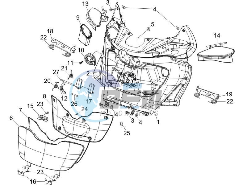 Front glove-box - Knee-guard panel