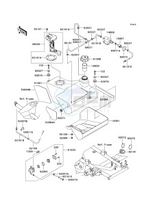 KVF650 D [BRUTE FORCE 650 4X4] (D1) D1 drawing FUEL TANK